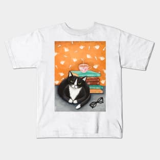 Tea, Books, and Cats Kids T-Shirt